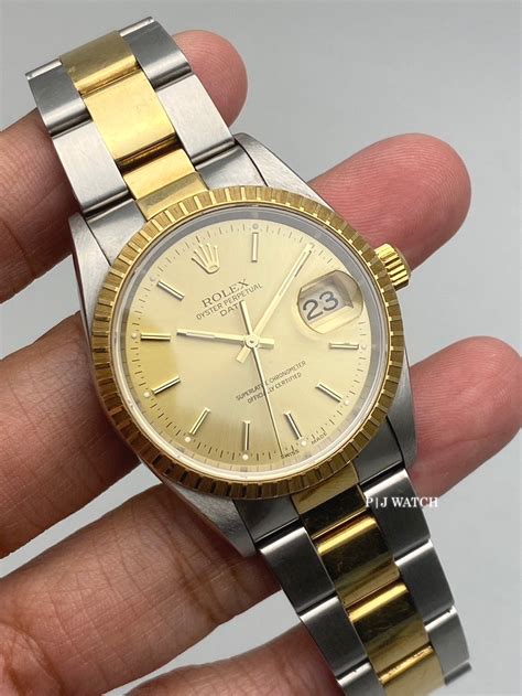 Rolex Oyster Perpetual Date 34 Champagne Dial Edelstahl 